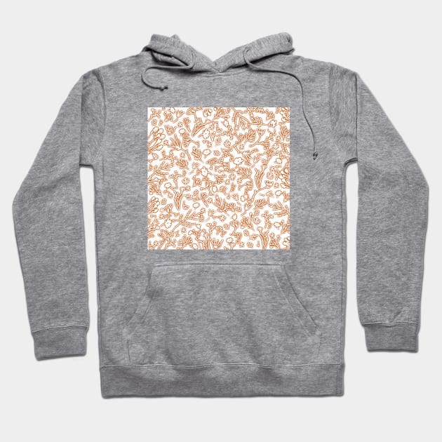 Botanical-Pattern, set, Orange, 2, botanic, nature, botanical, floral, flowers, floral-pattern, leaves, plants, minimalist, garden, jungle, leaf, exotic, tropical, flower, boho, cacti, succulent, digital, graphic-design, pattern, Hoodie by PrintedDreams